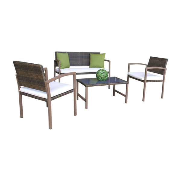 Andros Four-Piece Patio Settee with  Air Blue Cushions, image 5
