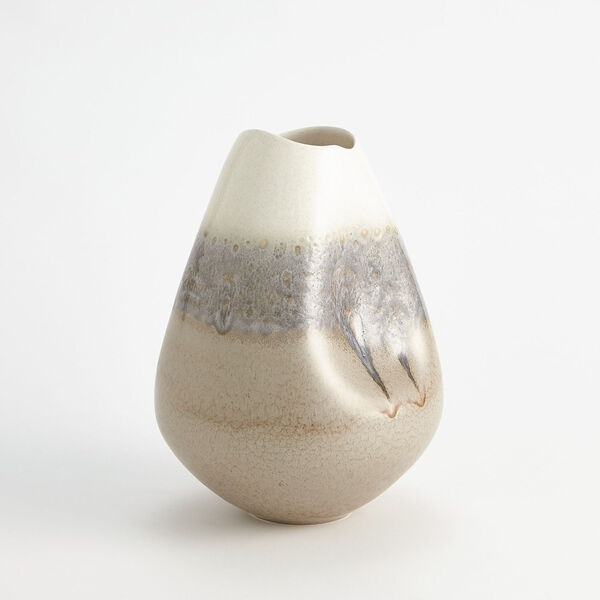 Cream Rises Grey and Ivory Dented Small Vase, image 3