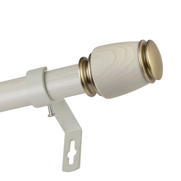 Romilda Pearl White 28-48 Inch Faux Wood Curtain Rod, image 3