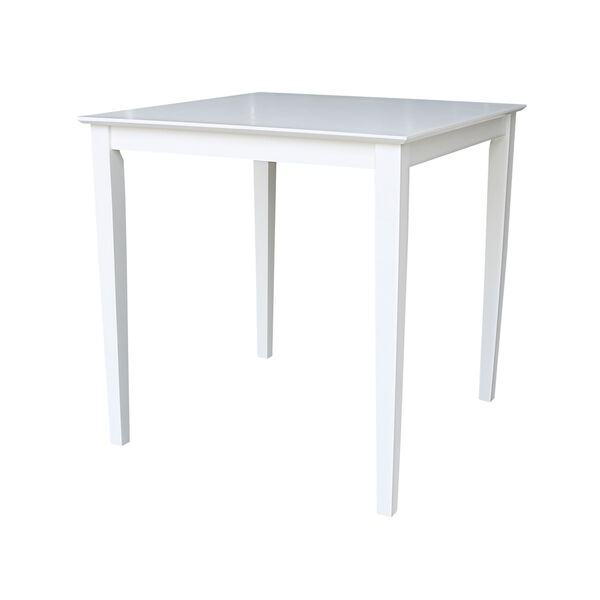 Solid Wood 36 inch Square Counter Height Dining Table  in White, image 1