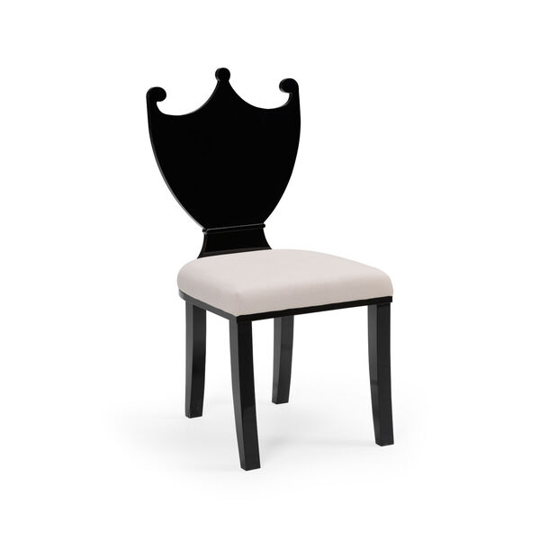 Black and Natural Armless Chair, image 1