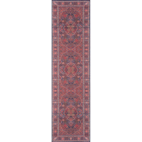 Afshar Navy and Red Rectangular: 7 Ft. 6 In. x 9 Ft. 6 In. Rug, image 6