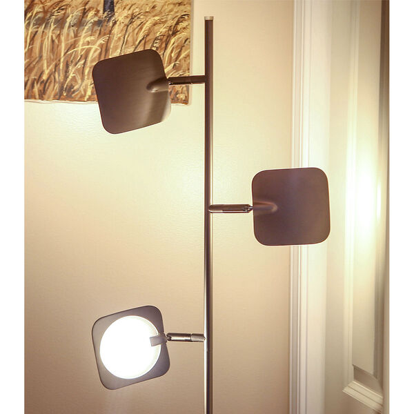 Tree Nickel Three-Light Integrated LED Floor Lamp, image 2
