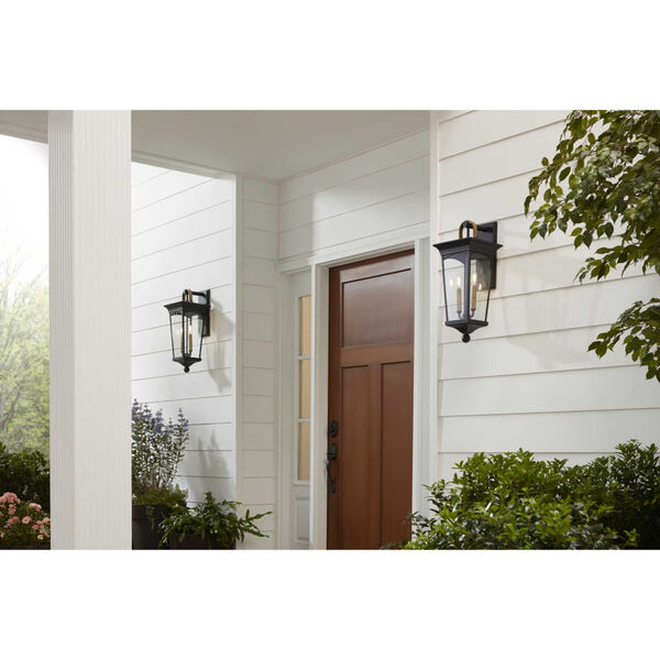 Chatsworth Textured Black Nine-Inch Two-Light Outdoor Wall Sconce with Clear Shade, image 2