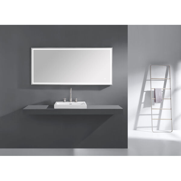 Brushed Stainless 59-Inch LED Mirror, image 1