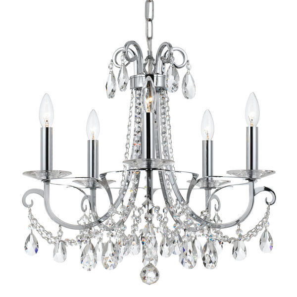 Othello Polished Chrome 21-Inch Five-Light Clear Spectra Crystal Chandelier, image 1