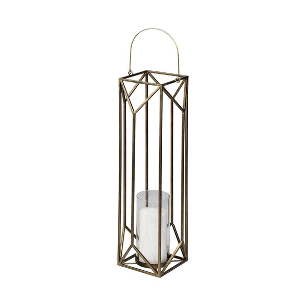 Ivy Gold 36-Inch Geometric Cage Candle Holder, image 1