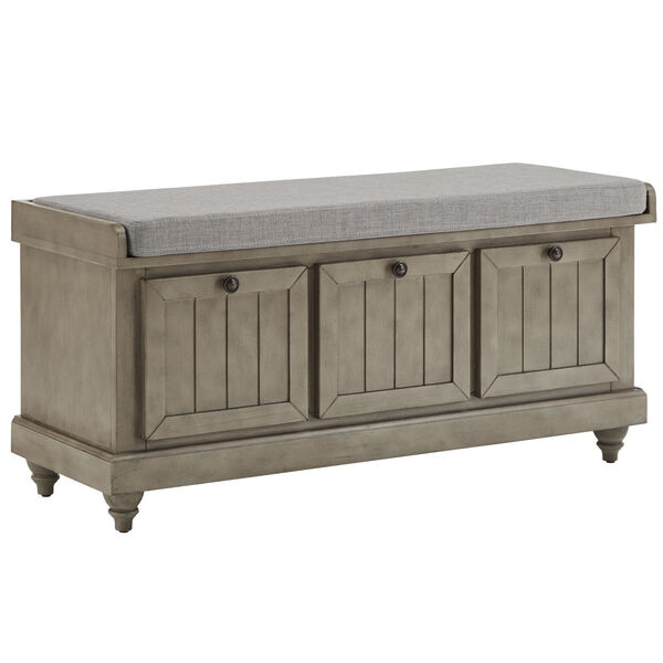 Potter Gray Storage Bench with Linen Seat Cushion, image 1