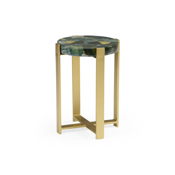 Gold 15-Inch Large Jasper Accent Table, image 1