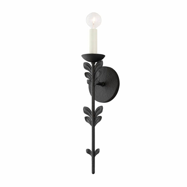Florian Black Iron One-Light Wall Sconce, image 1