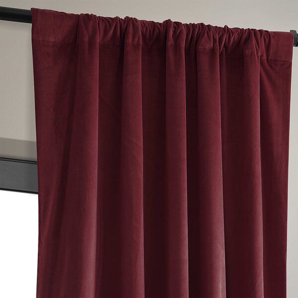 Signature Burgundy Blackout Velvet Pole Pocket Single Panel Curtain 50 x 96, image 5