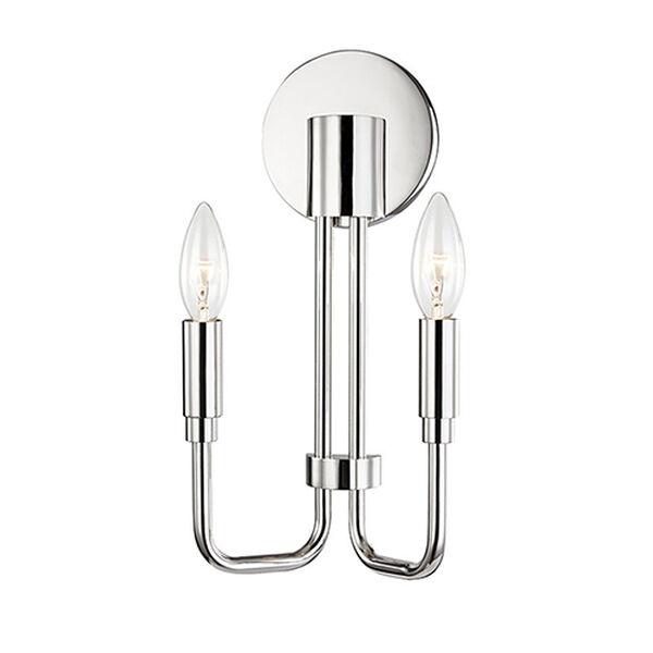 Etta Polished Nickel Two-Light Seven-Inch Wall Sconce, image 1