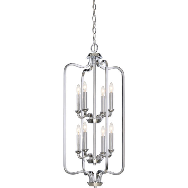 Willow Polished Nickel Eight-Light Pendant, image 1