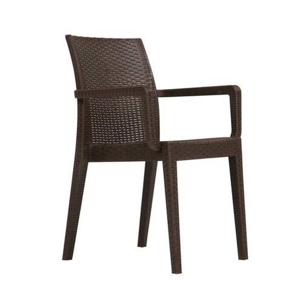 Siena Brown Outdoor Stackable Armchair, Set of Four, image 3