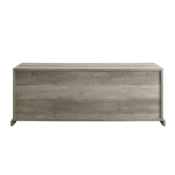 Gray Sliding Grooved Door Entry Bench with Storage, image 6