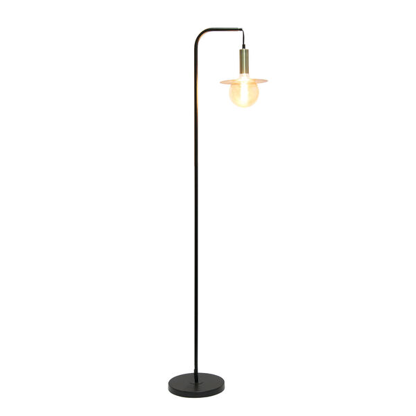 Maize Black and Antique Brass One-Light Floor Lamp, image 2