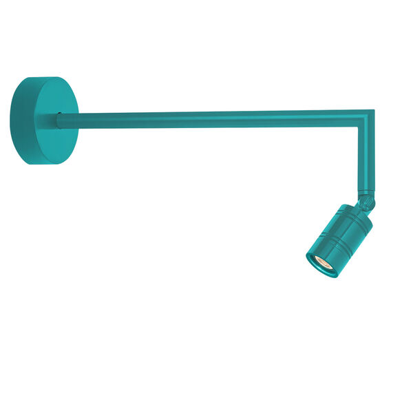Bullet Head Tahitian Teal LED Outdoor Miter Arm Wall Sconce, image 1