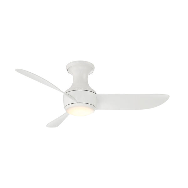 Corona Matte White 44-Inch 2700K Indoor Outdoor Smart LED Flush Mount Ceiling Fan, image 1