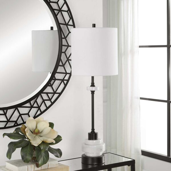 Alliance White and Satin Black Traditional Buffet Lamp, image 4