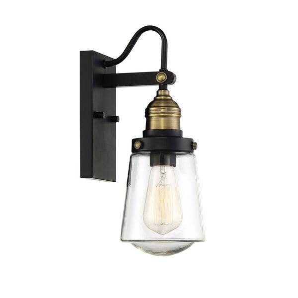 Macauley Vintage Black with Warm Brass 21-Inch One-Light Outdoor Wall Lantern, image 4
