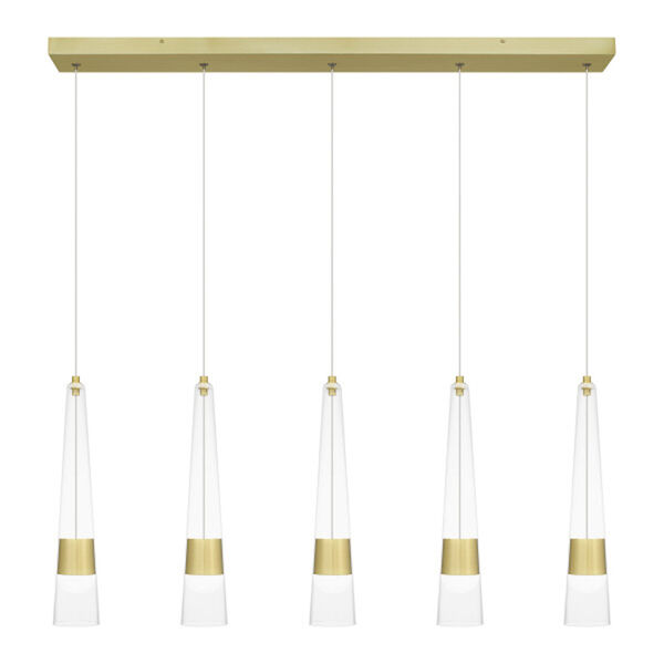 Zia Satin Gold Integrated LED Chandelier, image 3