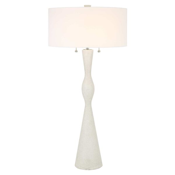Sharma Ivory and Polished Nicke Two-Light Table Lamp, image 2