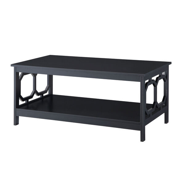 Selby Black Coffee Table with Bottom Shelf, image 4