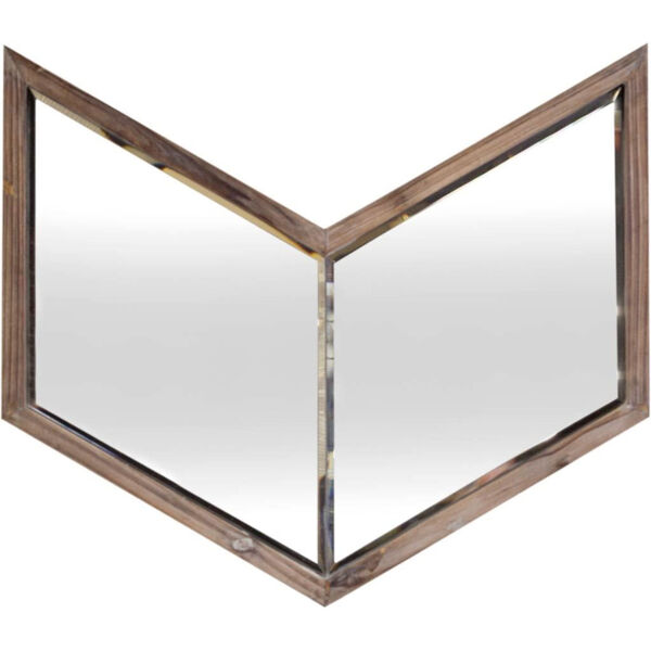 Chevren Dark Brown 23 X 26 In. Wood Frame Wall Mirror, image 1