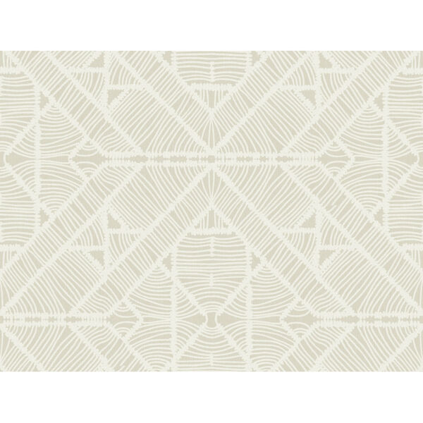 Tropics Beige Diamond Macrame Pre Pasted Wallpaper - SAMPLE SWATCH ONLY, image 2