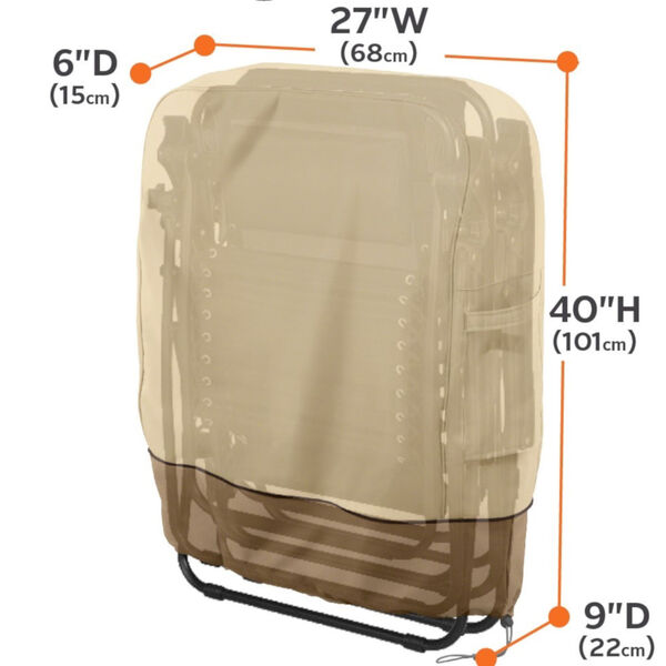 Ash Beige and Brown Zero Gravity Folding Chairs Cover, image 4