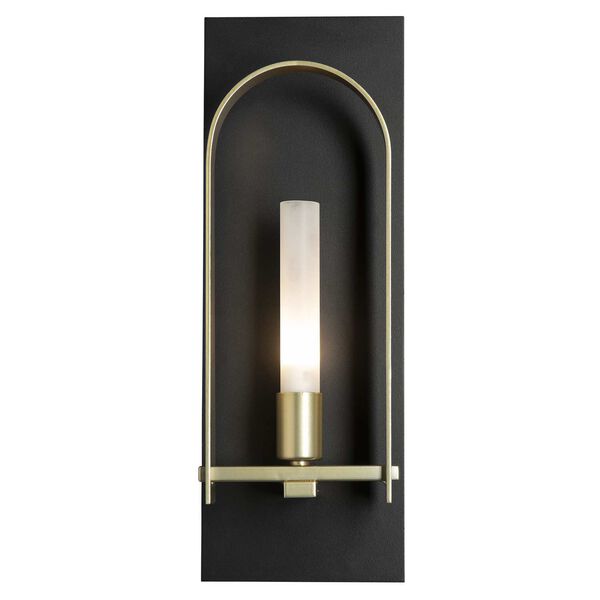 Triomphe Black One-Light Wall Sconce with Frosted Glass, image 2