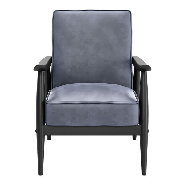Rocky Gray and Black Velvet Arm Chair, image 4
