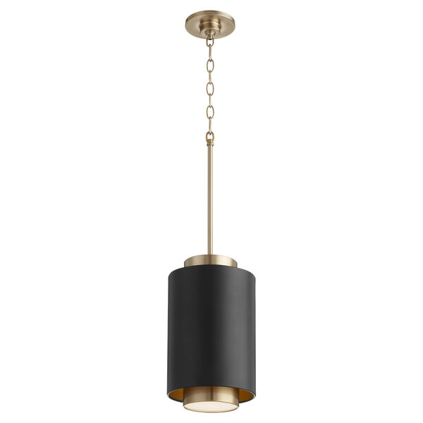 Noir and Aged Brass One-Light 14-Inch Mini Pendant, image 2