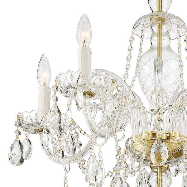Candace Polished Brass 25-Inch Five-Light Hand Cut Crystal Chandelier, image 3