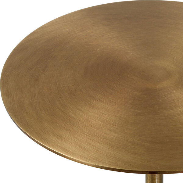 Gimlet White and Solid Brass Drink Table, image 4