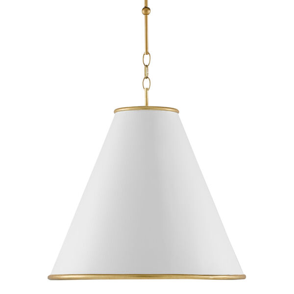 Pierrepont Gesso White and Gold One-Light 22-Inch Pendant, image 2
