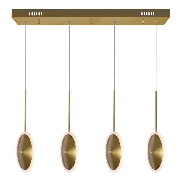 Ovni Brass Four-Light LED Chandelier, image 2