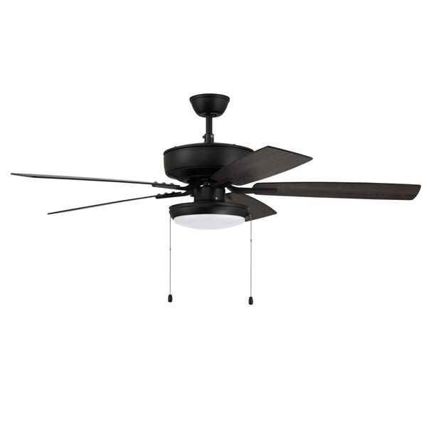 Pro Plus Flat Black 52-Inch LED Ceiling Fan with Frost Acrylic Pan Shade, image 4