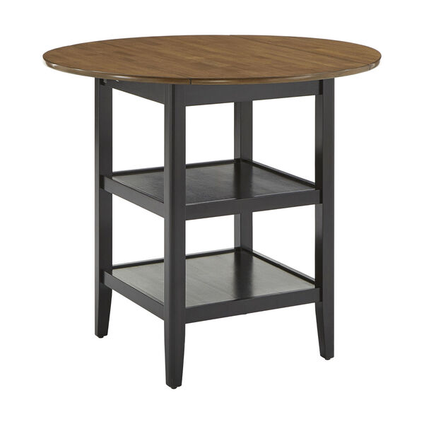 Caroline Black Two-Tone Side Drop Leaf Round Counter Height Table, image 1