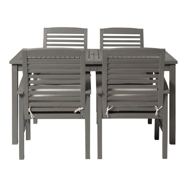 Gray Wash 32-Inch Five-Piece Simple Outdoor Dining Set, image 3