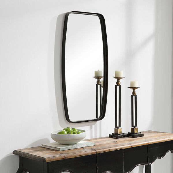 Linden Matte Black Oblong Wall Mirror, image 3