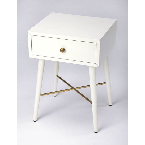Delridge White and Gold End Table, image 1