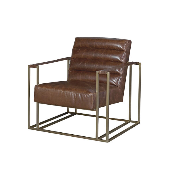 Curated Brown Jensen Accent Chair in Brompton Brown Leather, image 1