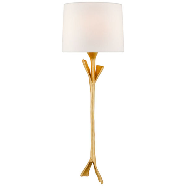 Fliana Tail Sconce in Gild with Linen Shade by AERIN, image 1