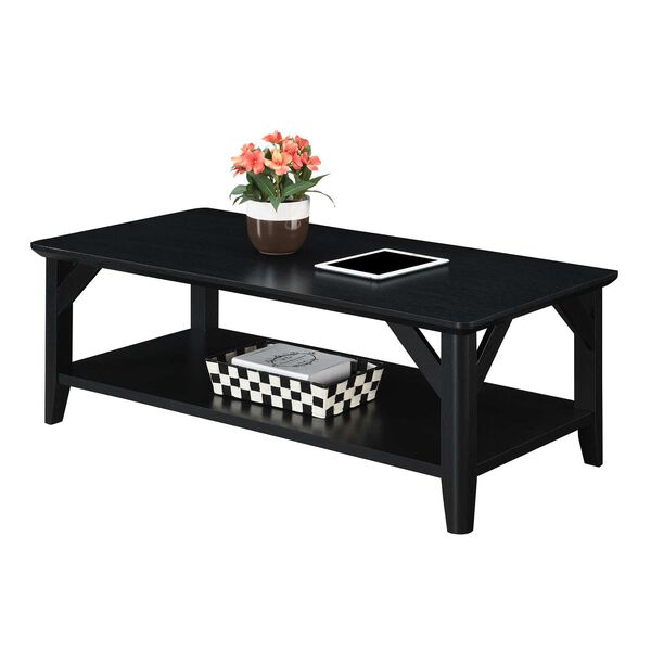 Black Coffee Table with Shelf, image 2