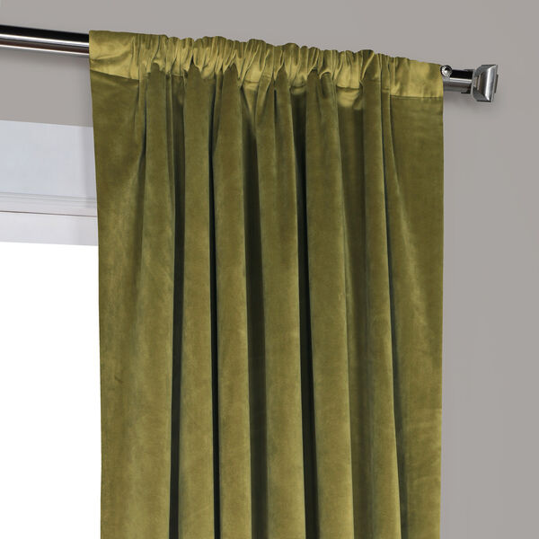 Green 120 x 50 In. Plush Velvet Curtain Single Panel, image 8