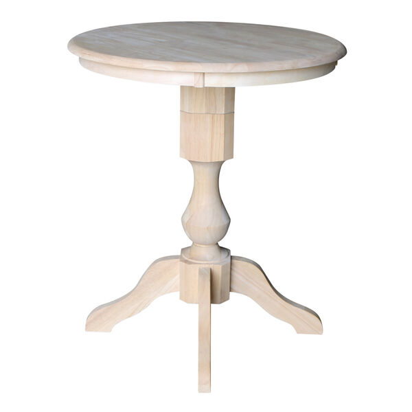 Unfinished 30-Inch Curved Pedestal Counter Height Table, image 2