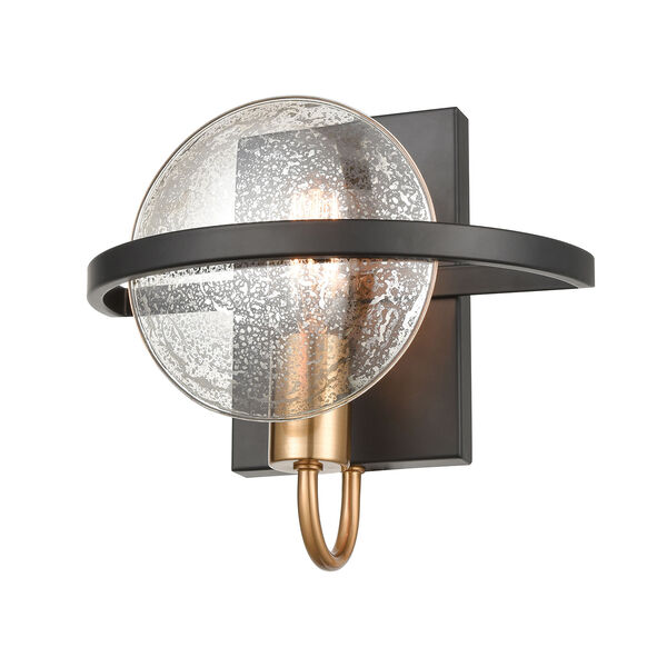 Oriah Matte Black and Satin Brass One-Light Wall Sconce, image 1