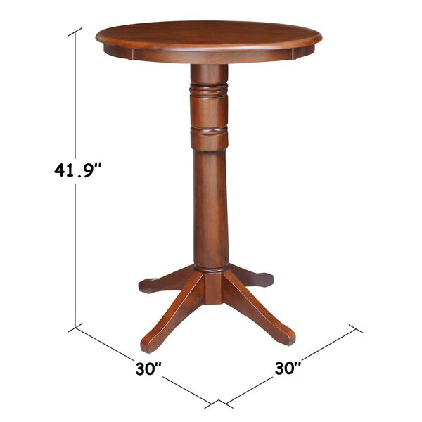 Espresso 41-Inch High Round Pedestal Table, image 4