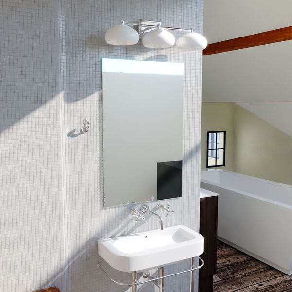Belmont Chrome Gloss White Three-Light Bath Vanity, image 3